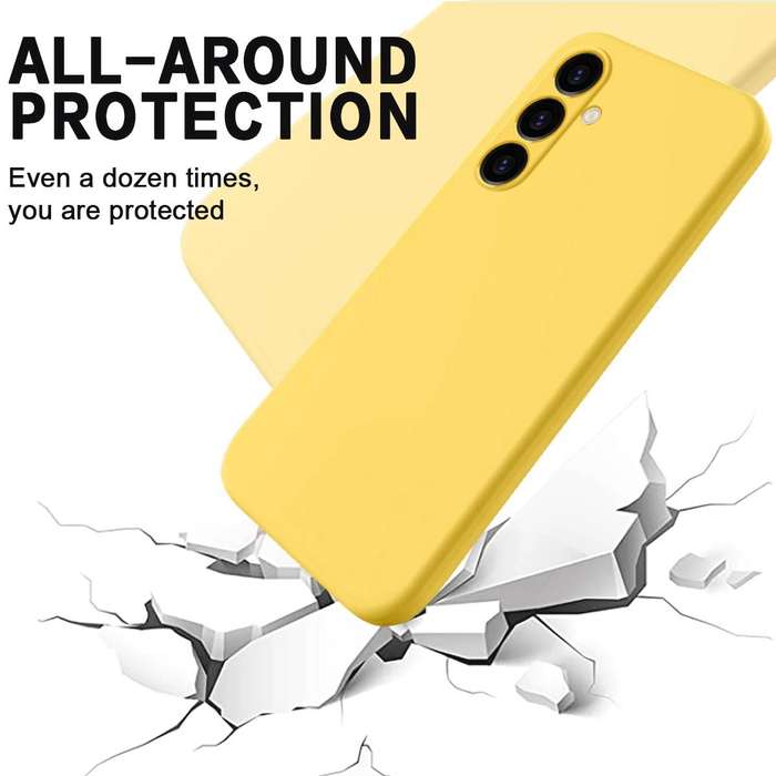 For Samsung Galaxy A05s Pure Color Liquid Silicone Shockproof Phone Case(Yellow)