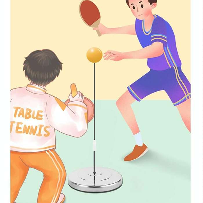 Single Table Tennis Trainer Elastic Flexible Shaft Fixed Ball Training Device, Specification: Bla...