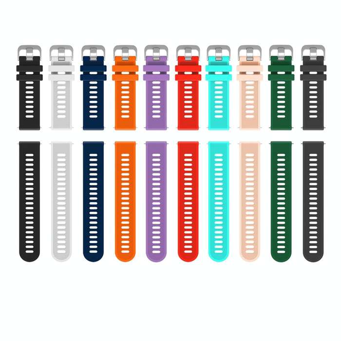 For Garmin Forerunner 55 20mm Silicone Twill Watch Band(Midnight Blue)