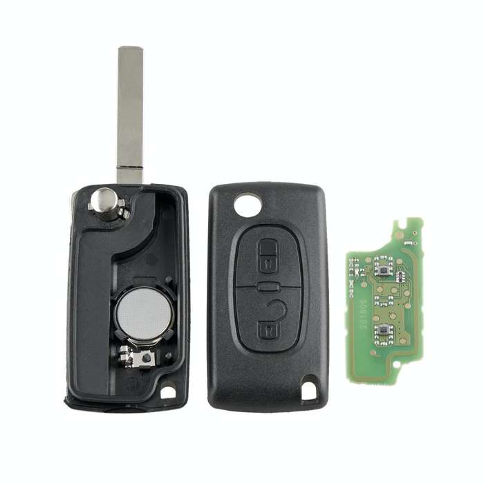 For PEUGEOT 2 Buttons Intelligent Remote Control Car Key with Integrated Chip & Battery & Holder,...