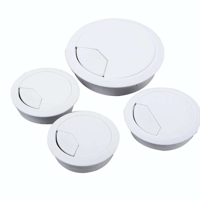 20 PCS ABS Plastic Round Cable Box Computer Desk Cable Hole Cover, Specification: 53mm (White)