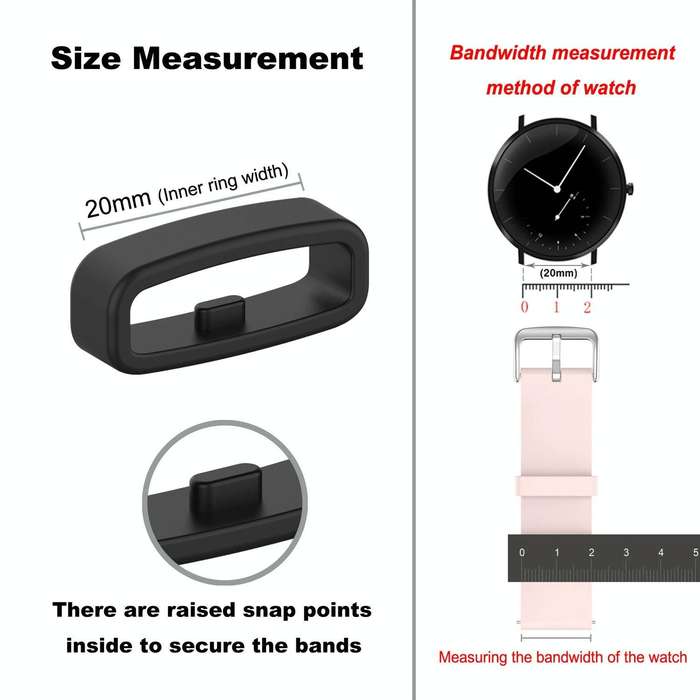 20mm 10pcs Universal Watch Band Fixed Silicone Ring Safety Buckle(Wine Red)