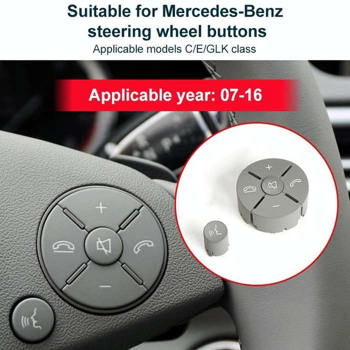 Car Left Side Steering Wheel Switch Buttons Panel for Mercedes-Benz W204 2007-2014, Left Driving(...