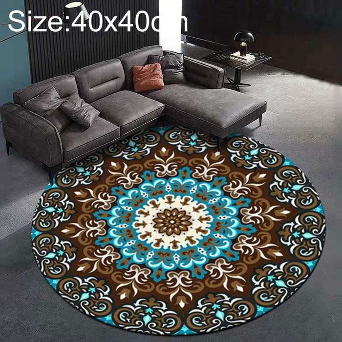 Ethnic Carpet Camel Mandala Flower Carpet Non-slip Floor Mat, Size:Diameter 40cm(Flower)