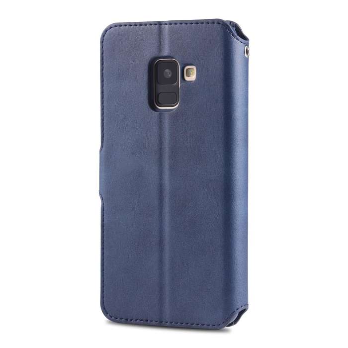 For Galaxy A6 2018 AZNS Calf Texture Magnetic Horizontal Flip PU Leather Case with Holder & Card ...