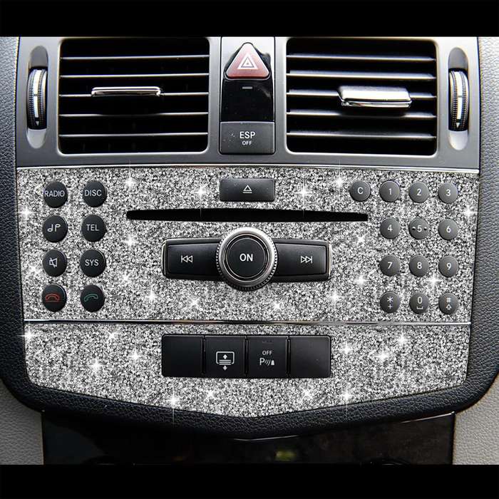 For Mercedes-Benz C-class W204 2007-2010 Car Central Control Panel C Diamond Decorative Sticker, ...