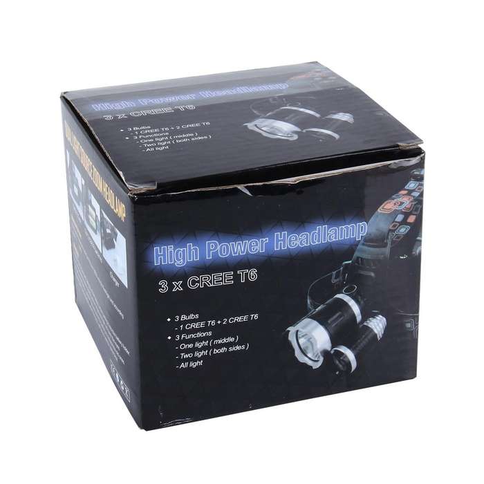 LED Headlamp High Power Bright Headlight , 3 CREE T6 with Charger, NO Including Batteries