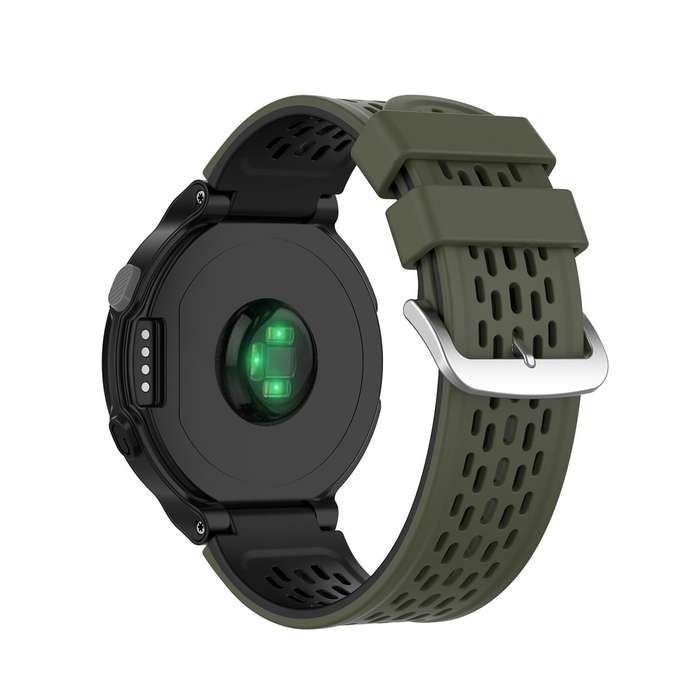 For Garmin Approach S2 / S4 Two-color Silicone Watch Band(Army Green Black)