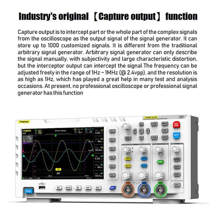 FNIRSI 1014D +P4100 Probe 2 in 1 Dual-channel 100M Bandwidth Digital Oscilloscope 1GS Sampling Si...