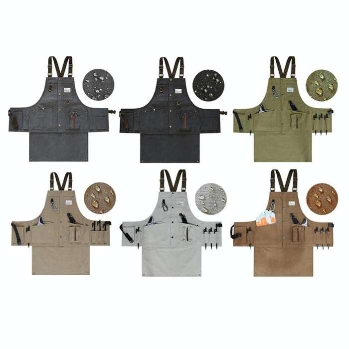 Canvas Electric Craftsmen Multi Pocket Tool Apron(Khaki)