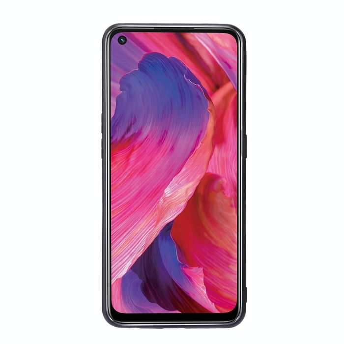 For OPPO A74 4G Double Buckle PU + TPU Shockproof Magnetic Protective Case with Card Slot & Holde...