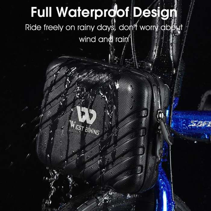 WEST BIKING 2L Folding Bike Hard Shell Storage Bag(Black)