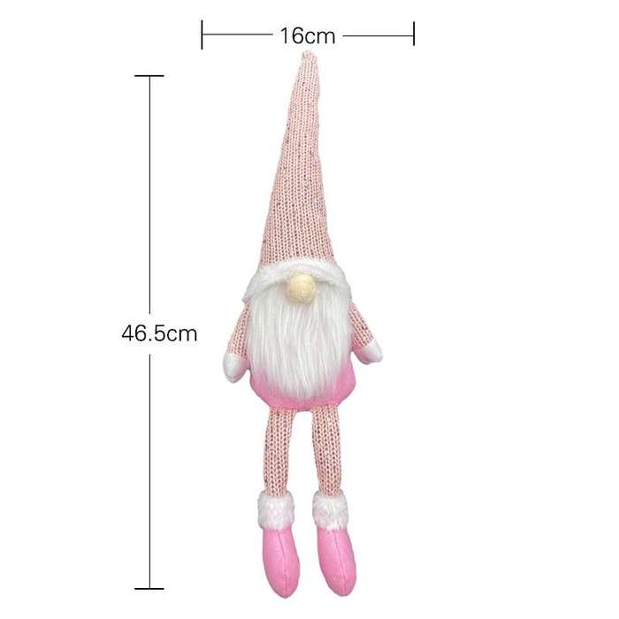 Christmas Decorations Dolls Faceless Elderly Dolls Window Decorations(Pink)