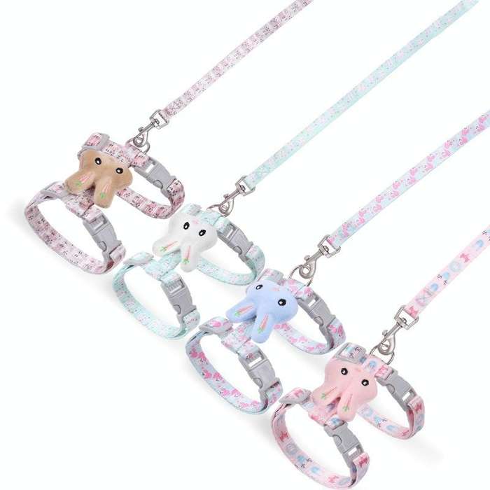 Rabbit Head Type Anti-breakaway Adjustable Cat Leash, Size: Small Suitable for Within 3kg(Green)