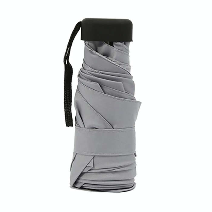 Mini Capsule Pocket Umbrella Windproof Foldable Travel Compact Umbrella(Gray)