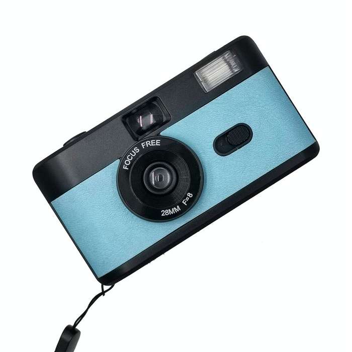 R2-FILM Retro Manual Reusable Film Camera for Children without Film(Black+Blue)