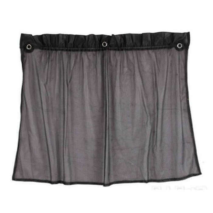 2 PCS Universal Car Sun Shade Cloth Curtain with 6 Suckers(Black)