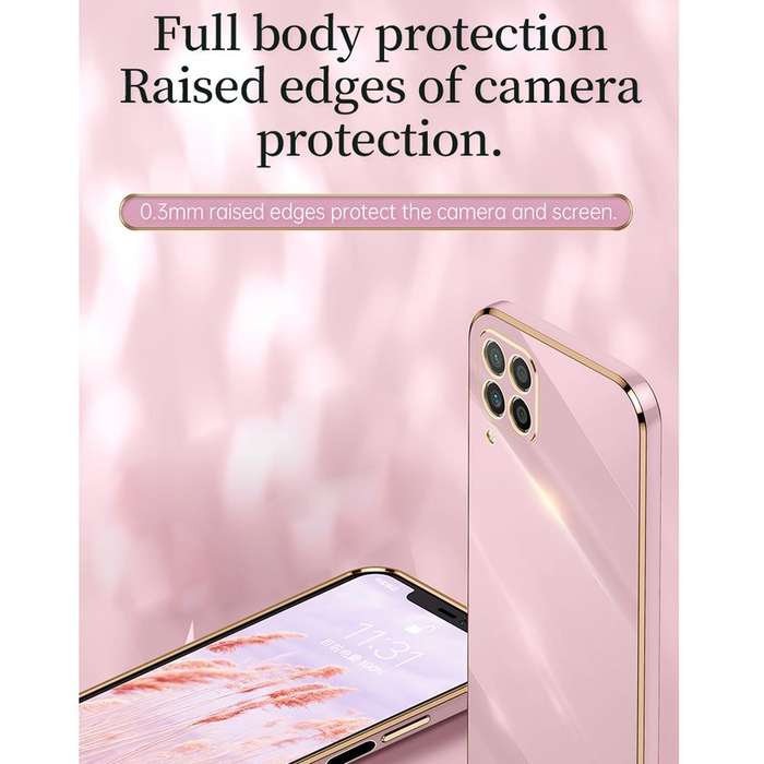 For Huawei nova 6 SE XINLI Straight 6D Plating Gold Edge TPU Shockproof Case(Black)