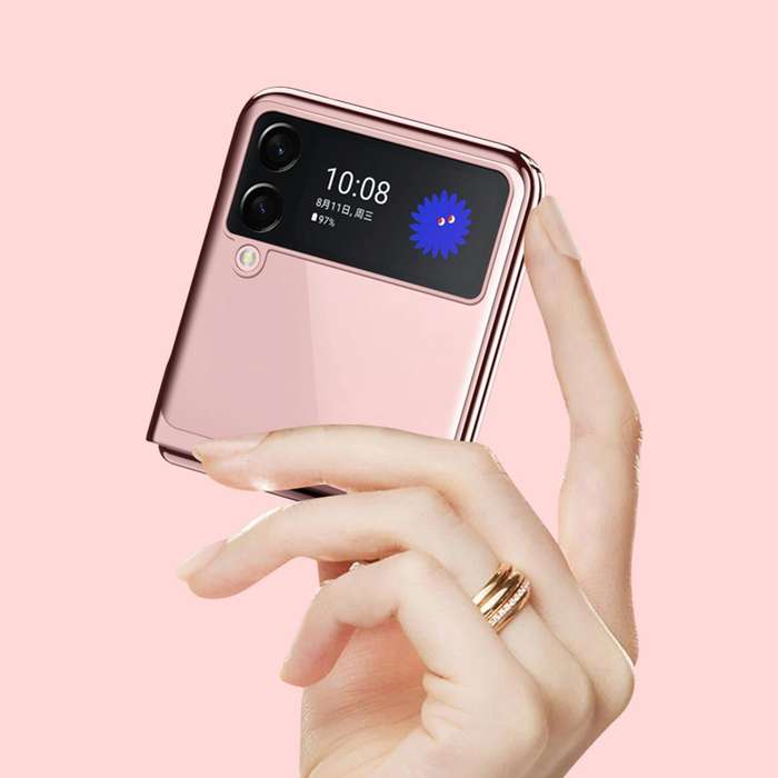 For Samsung Galaxy Z Flip3 5G Symphony Plating PC Shockproof Protective Case(Rose Gold)