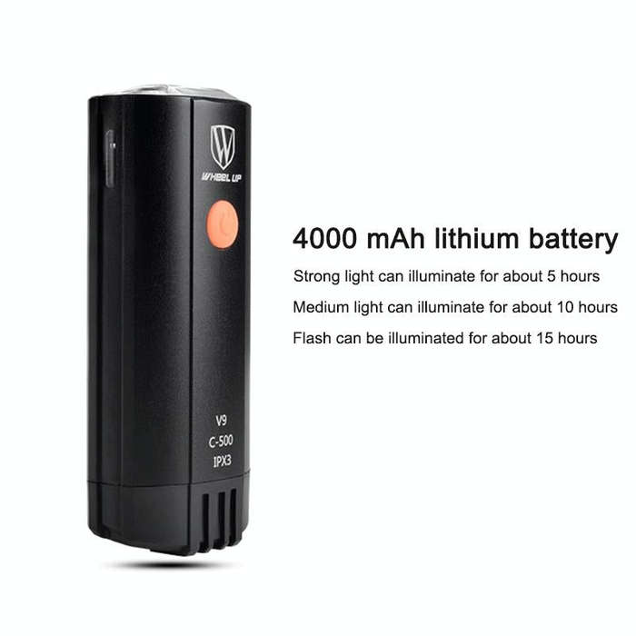 WHEEL UP USB Rechargeable LED Bicycle Headlights Mountain Bike Front Lights, Style:800 lumens