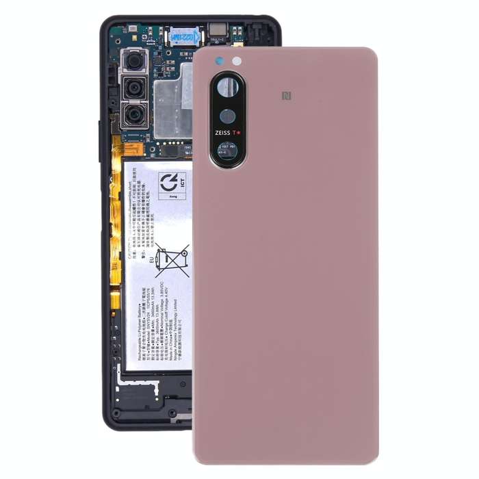 Battery Back Cover with Camera Lens Cover for Sony Xperia 5 II(Pink)
