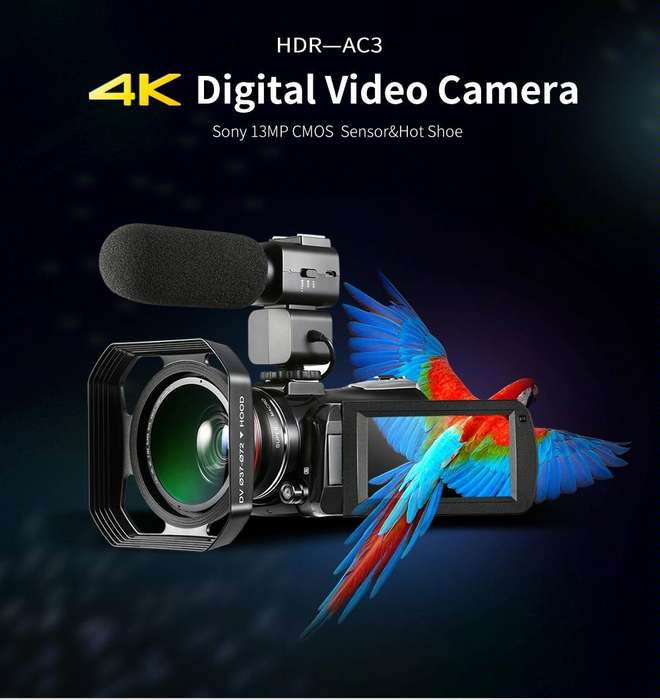 ORDRO AC3 3.1 inch IPS Screen 4K Full HD 13MP Night Vision WiFi Live Camcorder DV Digital Camera,...