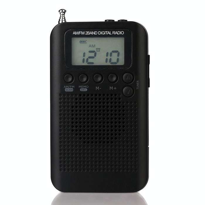 HRD-104 Mini Portable FM + AM Two Band Radio with Loudspeaker(Black)
