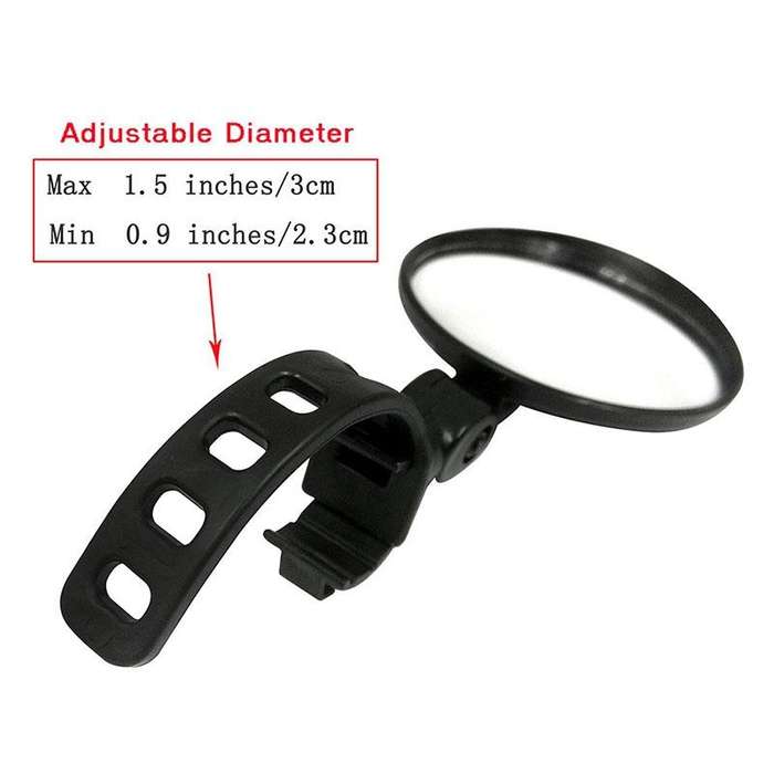 Universal 360 Rotate Adjustable Bicycle Rearview Handlebar Wide-angle Convex Mirror Cycling Rear ...