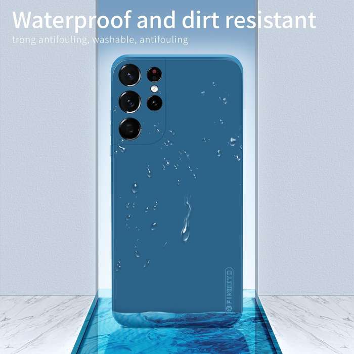 For Samsung Galaxy S21 Ultra 5G PINWUYO Touching Series Liquid Silicone TPU Shockproof Case(Blue)