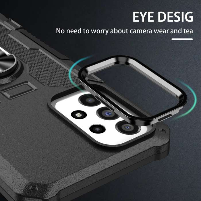 For vivo V27 Ring Holder Armor Hybrid Phone Case(Black)