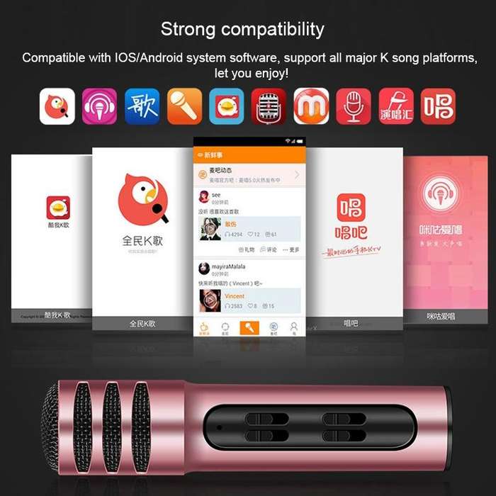 BGN-C7 Condenser Microphone Dual Mobile Phone Karaoke Live Singing Microphone Built-in Sound Card...