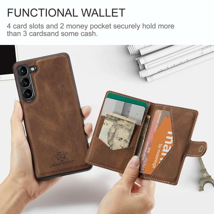 For Samsung Galaxy A54 5G / A54 4G JEEHOOD Retro Magnetic Detachable Protective Phone Case with W...