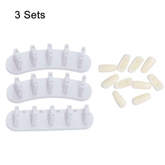 3 Sets Adhesive-Free Nail Practice Stand Nail Display Stand(01 White)