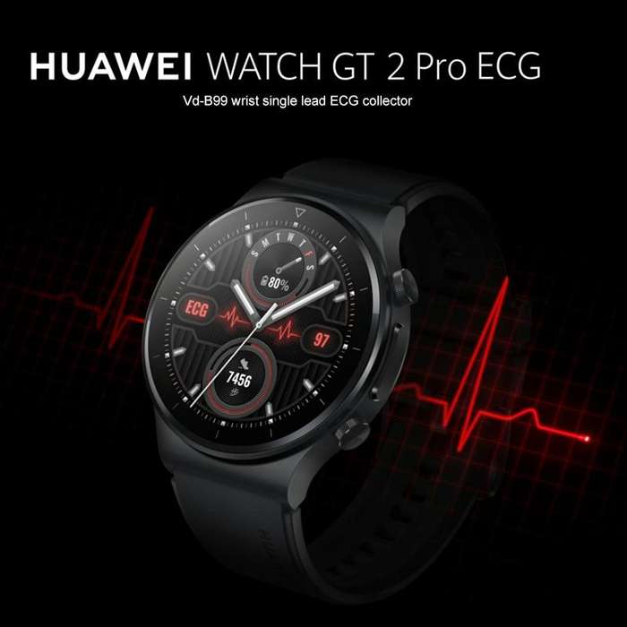 HUAWEI WATCH GT 2 Pro ECG Ver. Bluetooth Fitness Tracker Smart Watch 46mm Wristband, Kirin A1 Chi...