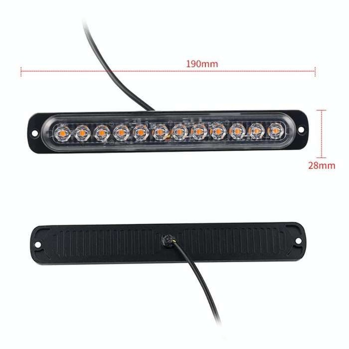 DC12V-24V / 36W Car Truck Emergency Strobe Flash Warning Light 12LEDs Long Ultra-thin Side Lights...