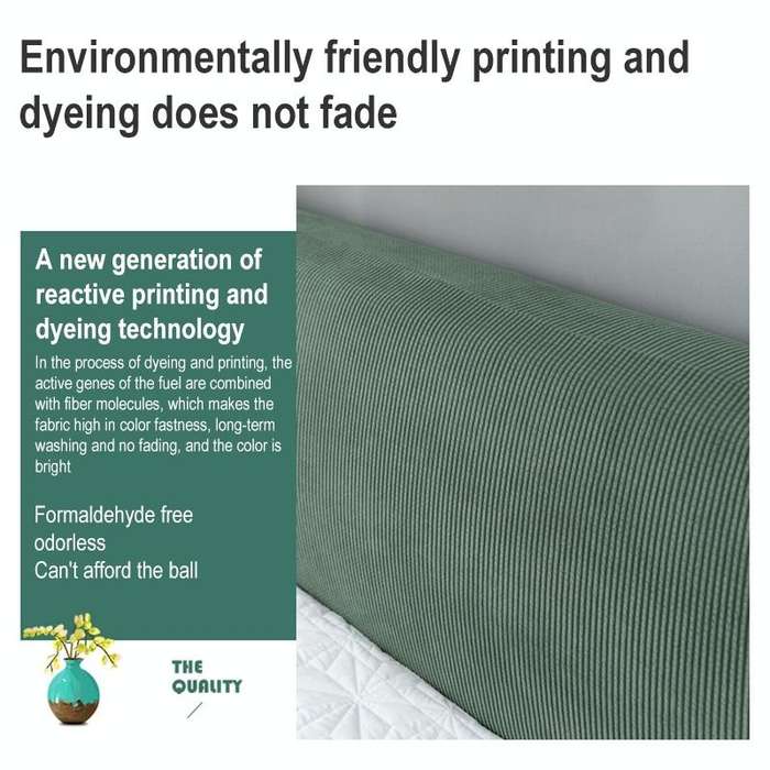 Polar Fleece Elastic Full Covered Headboard Dust Cover, Size:180cm(Green)