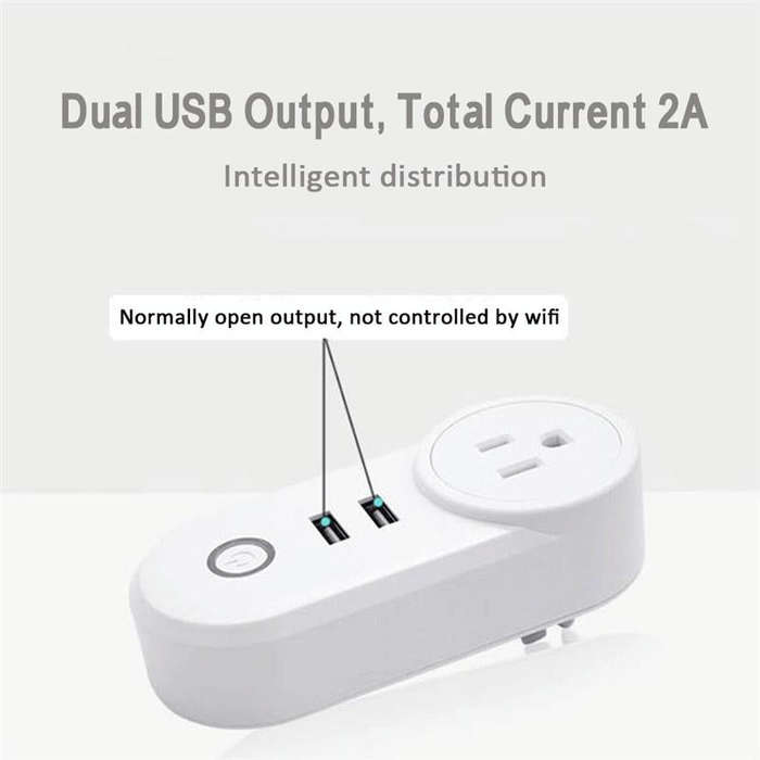 ZigBee 3.0 Dual USB Smart Socket Switch, EU Plug (White)