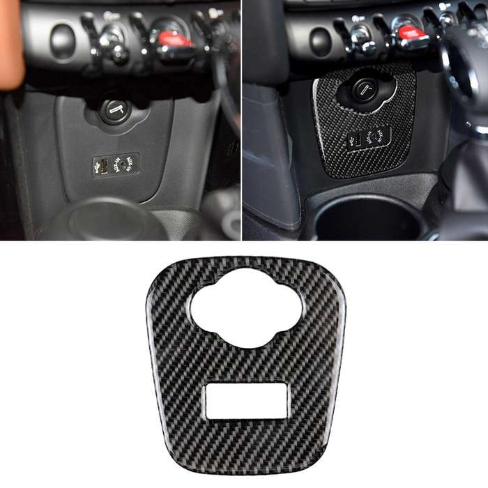 Car F Chassis Cigarette Lighter Cover Panel Carbon Fiber Decorative Sticker for BMW Mini Cooper F...