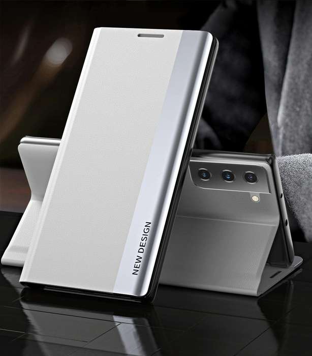 For Samsung Galaxy S21+ 5G Side Electroplated Magnetic Ultra-Thin Horizontal Flip Leather Case wi...