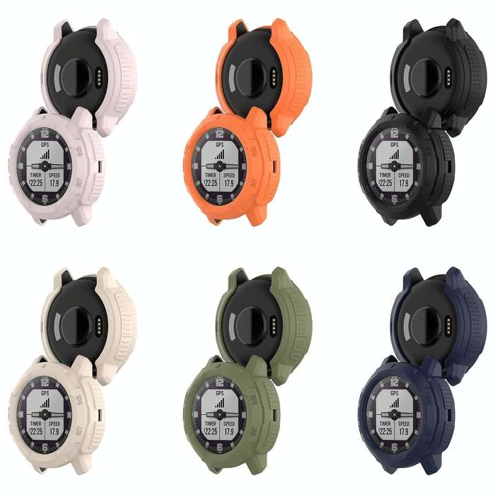 For Garmin Instinct Crossover Armor Hollow Watch Protective Case(Jungle Green)
