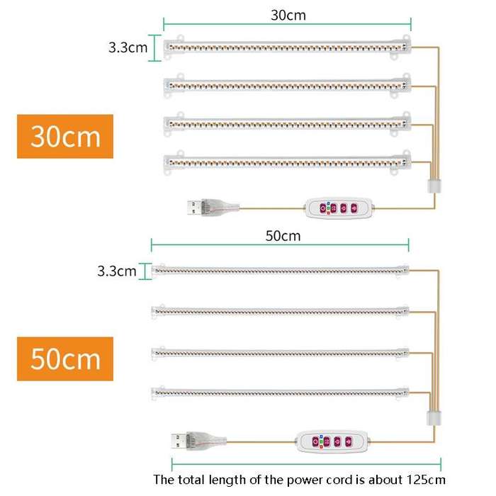 LED Plant Growth Lamp Time Potted Plant Intelligent Remote Control Cabinet Light, Style: 30cm Fou...