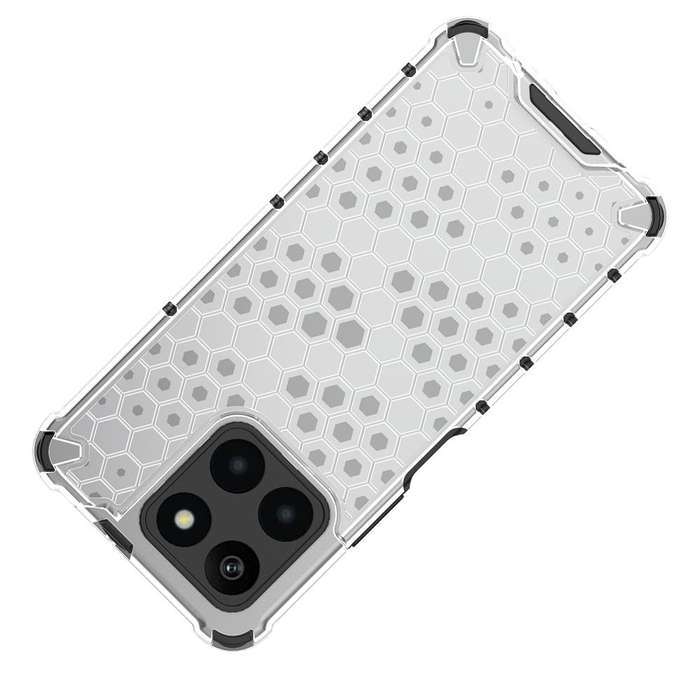 For Honor X6A 4G Shockproof Honeycomb Phone Case(Blue)