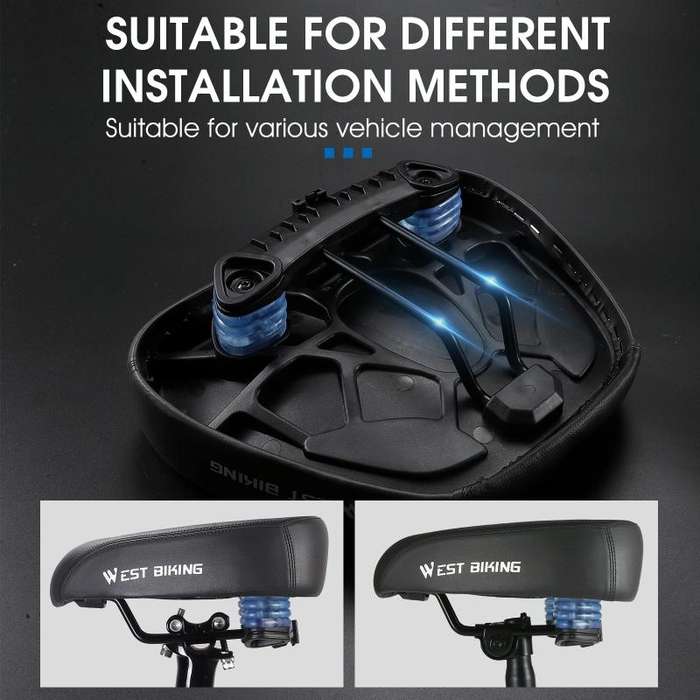 WEST BIKING Bicycle Widened And Comfortable Shock Absorbing Saddle(Black)
