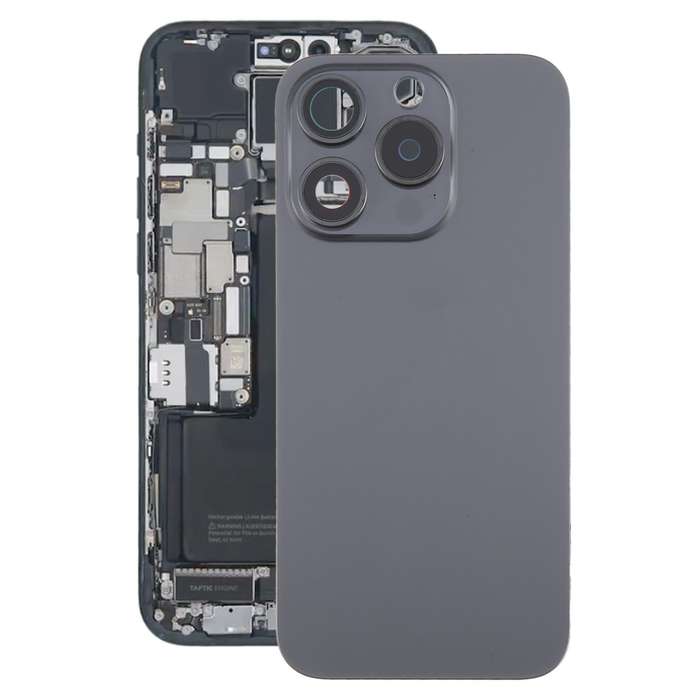 For iPhone 15 Pro Battery Back Cover with Camera Lens Cover + MagSafe Magnet(Black)
