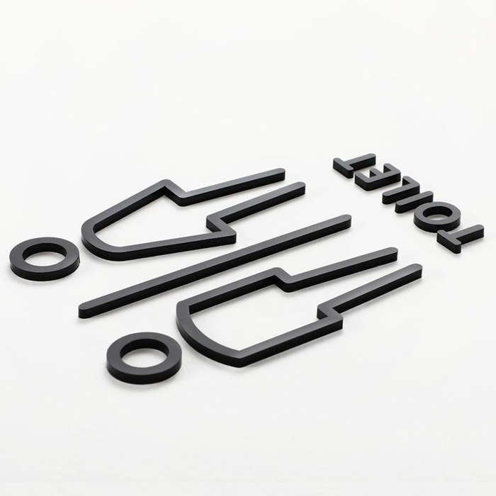 19 x 14cm Personalized Restroom Sign WC Sign Toilet Sign,Style: Tie-Black Separate