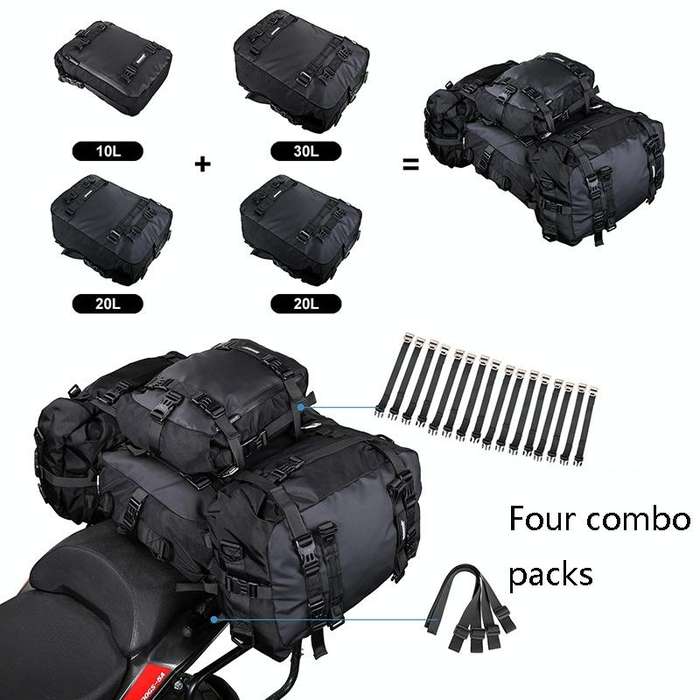Rhinowalk Multi-Function Motorcycle Rear Seat Bag Combination Rear Shelf Pannier, Colour: Yellow 10L