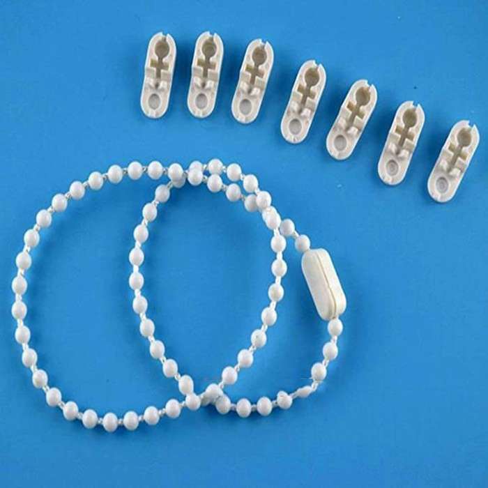 2PCS 10m Bead Chain White Beads Shutter Venetian Blinds Curtain Accessories 4.5 x 6mm Mirabilis B...