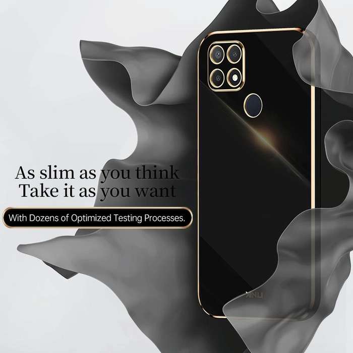 For OPPO A15 XINLI Straight 6D Plating Gold Edge TPU Shockproof Case(Celestial Blue)