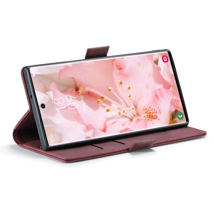 For Samsung Galaxy S22 Ultra 5G CaseMe 013 Multifunctional Leather Phone Case(Wine Red)