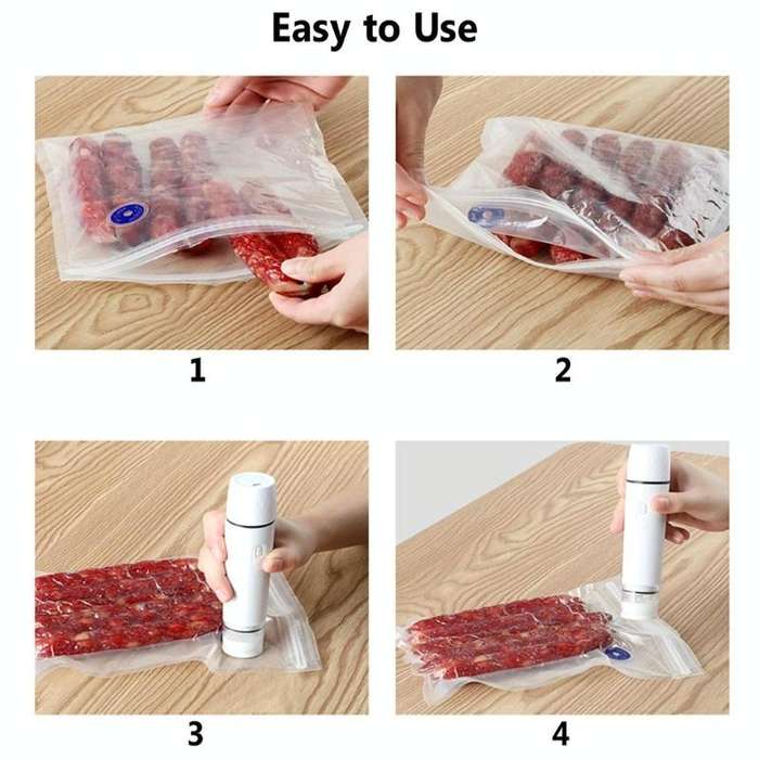 Handheld Vacuum Machine Rechargeable Food Preservation Compression Storage Machine(White)
